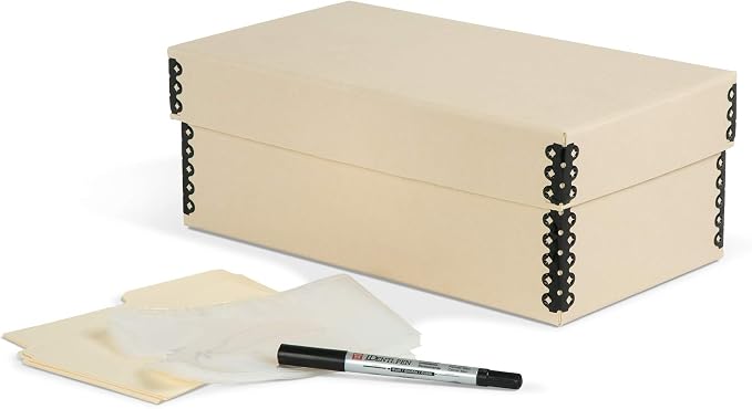 Tan Shoebox-Style Photo Storage Kit for 5 x 7 Photographs - Image 2