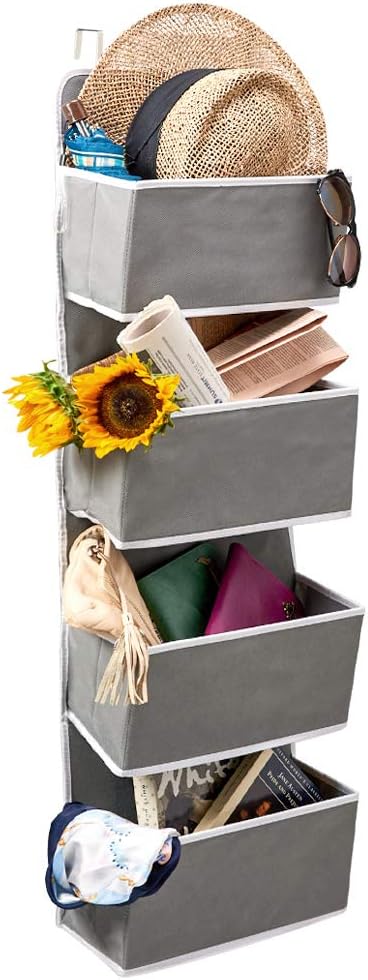 EZOWare 2PACK Over the Door Hanging Organizer with 4 Pocket, Home Storage Organizer with Hook for Pantry Baby Nursery Bathroom Closet Dorm - Image 8