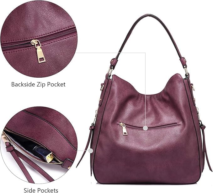 Hobo Crossbody Bag for Women, Designer Shoulder Purse Handbags - Image 6