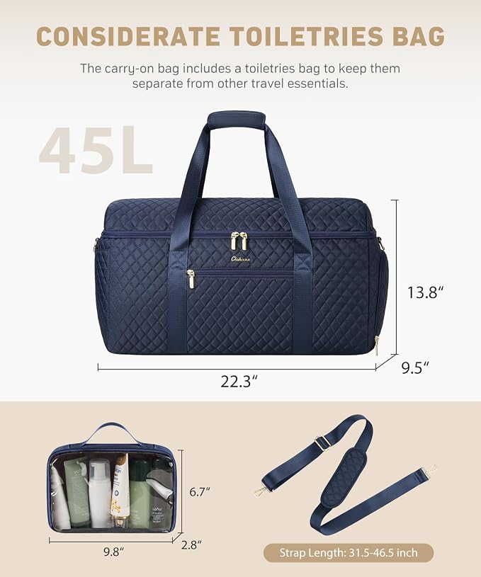 Travel Bags for Women Large weekender Duffle Bag with Shoe Compartment Wide Open Overnight Hospital Bag For Women Labor Delivery Carry on Bag Personal Item Travel Bag with Wet Pocket Blue - Image 5