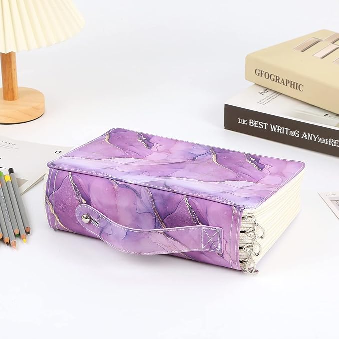 200 Slots Colored Pencil Case Organizer | 4-Layer Zipper Portable Art Supply Organizer,Oxford fabric Large Capacity Pencil Case with Handle for 200 Watercolor Pencils - Image 6