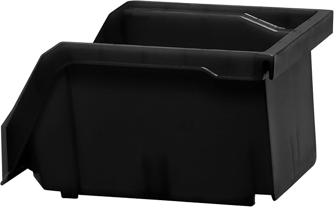 Extra-Small Stackable Plastic Storage Bins, 12-Pack, Black | Open-Front Stackable Bins For Garage, Pantry, Closet & Office, 5"L X 4"W X 3"H, Nests When Empty, Durable Plastic - Image 7