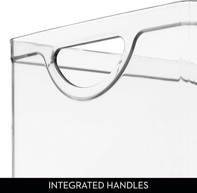 iDesign Pantry Storage Bins with Handles, Set of 2, Clear | Organizer Bins, For Cabinets or Fridge - Image 8