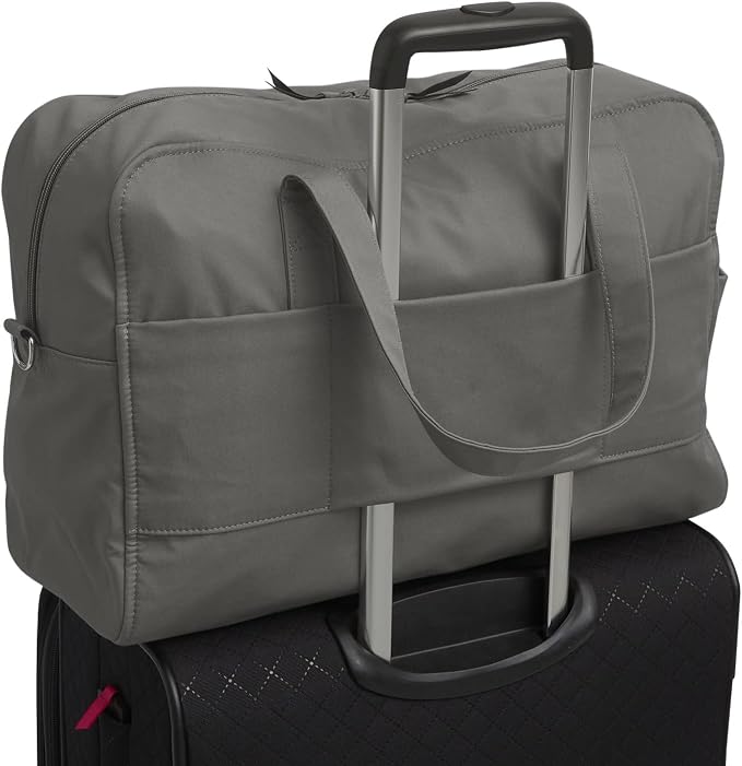 Vera Bradley Women's Cotton Weekender Travel Bag, Galaxy Gray - Recycled Cotton, One Size - Image 4