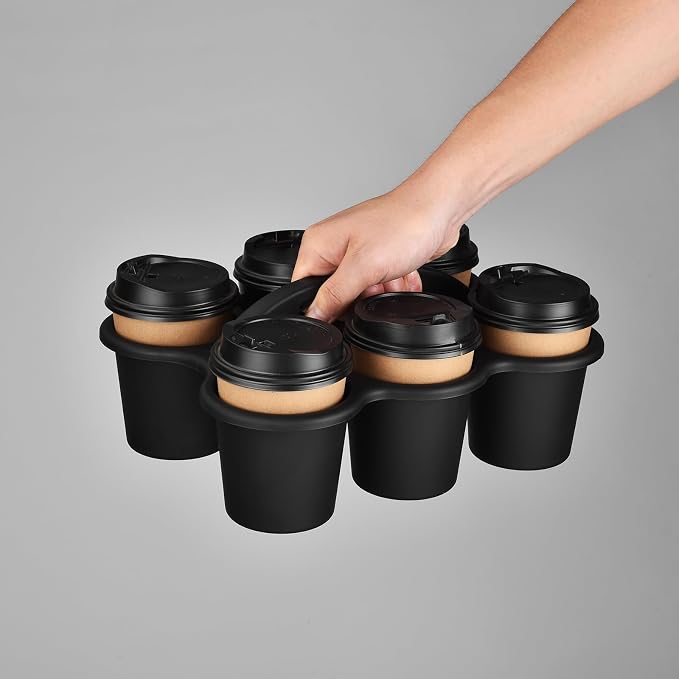 ALINK 6 Pack Classroom Caddy Storage Basket with Handle, Plastic Drink Cup Caddy Holder, 6 Compartments for Kids, Table, Office, Arts, Crafts, Crayon, Marker, Pencil, School Supplies - Black - Image 6