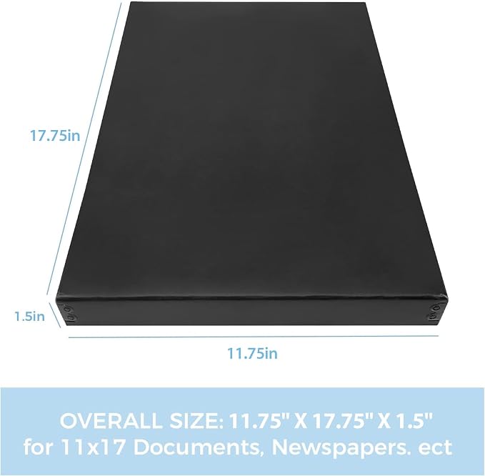 Lineco Museum Archival Storage Box, Drop Front, 11.75x17.75x1.5 in, Black (Pack of 2) - Image 3