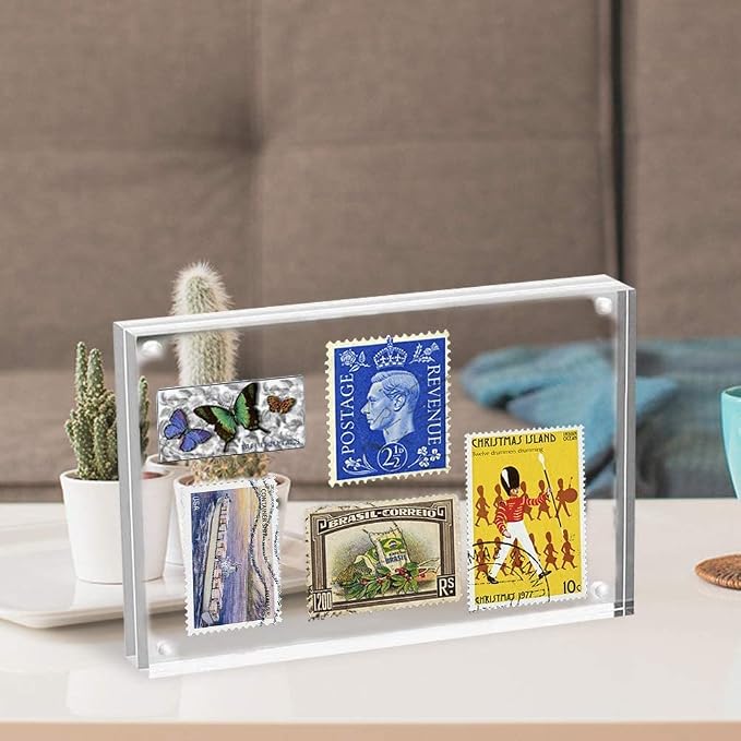 ILYXY 5 Pack Acrylic Frame 4x6, 20% Thicker, 20mm Thick Frameless Clear Picture Frame, Double Sided Magnetic Photo Frame, Free Standing Desktop Display Stand Acrylic Picture Frames - Image 4