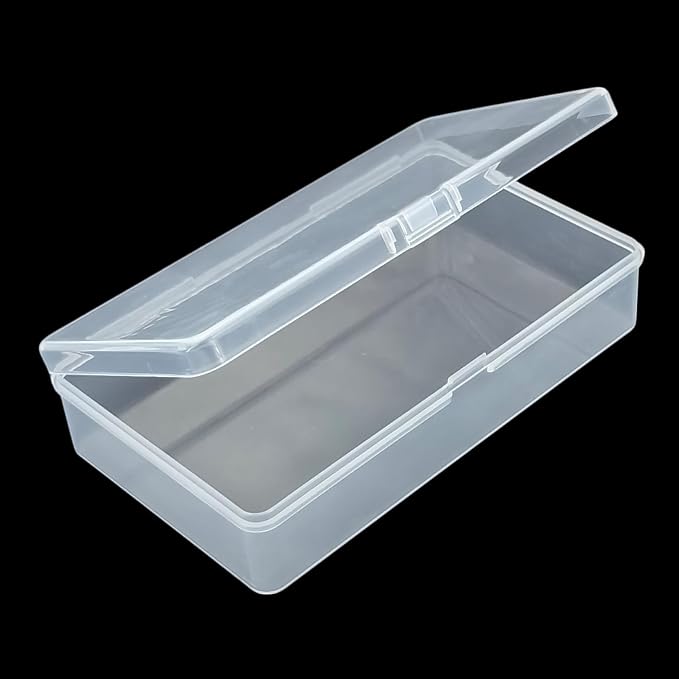 19 Pack Rectangular Clear Plastic Storage Containers | Hinged Lid, For Beads and Small Craft Items, 5.7 x 3.35 x 1.38 inch - Image 3