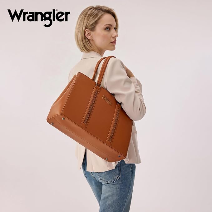 Montana West Wrangler Laptop Tote Bag for Women 15.6 Inch Computer Bag for Work Large Double Compartment Purse and Handbag - Image 6