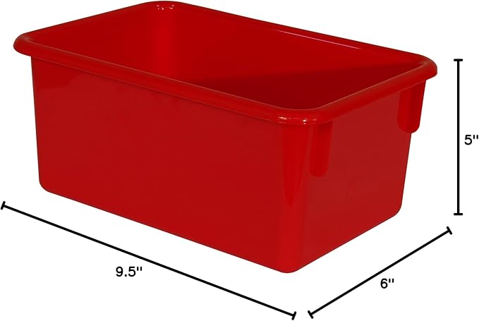 Wood Designs Cubby Storage Bin, Heavy Duty Plastic Containers for Kids Red Cubby Tray Set of 20 - Image 7