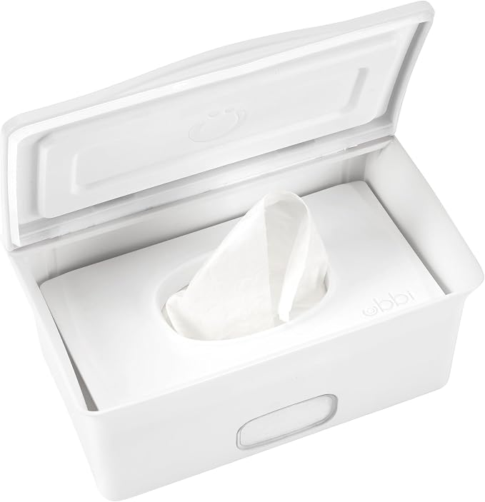 Ubbi Baby Wipes Dispenser | Baby Wipes Case | Baby Wipes Holder with Weighted Plate, Keeps Wipes Fresh and Non-Slip Rubber Feet, White by Unknown
