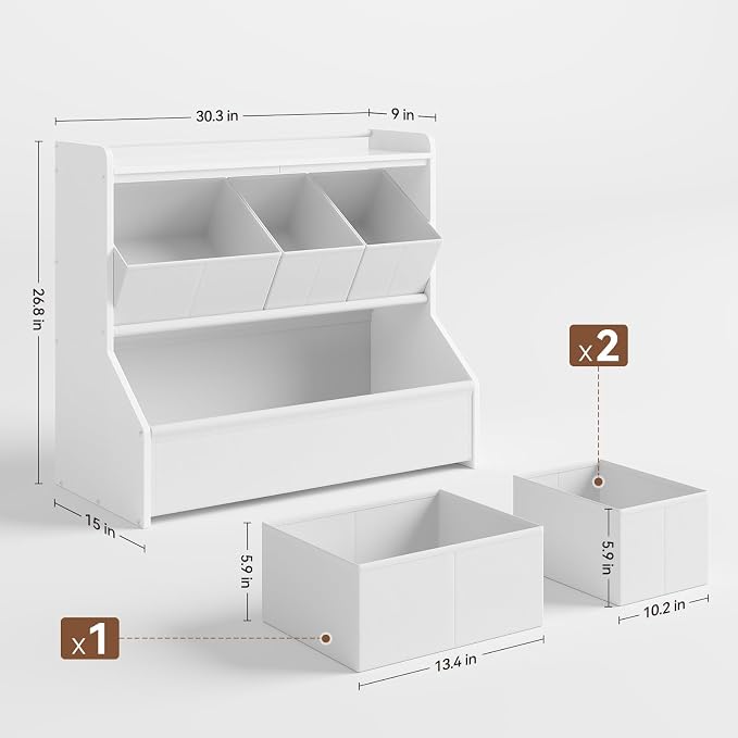 FOUCSSOMEI Kids Toy Storage Organizer for Easy Toy Cleanup and Organization | Stable child-friendly design helps create a safer everyday storage solution Patent Design - Image 2