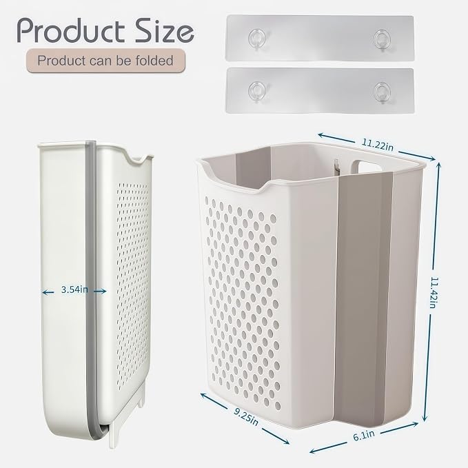 Wall Hanging Laundry Basket,Collapsible Hanging Laundry Hamper(Grey) | Wall Hanging Laundry Basket,Resin Shelf Basket Accessory,12“ x 7” x 15.1, for Suncast Select Outdoor Shed Models (Gray-S) - Image 2
