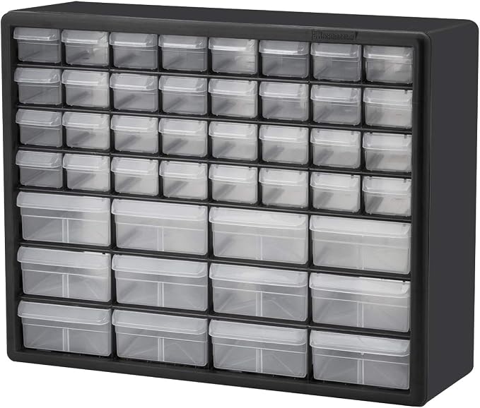Akro-Mils 10124 24 Drawer Plastic Parts Storage Hardware and Craft Cabinet, 20-Inch x 16-Inch x 6.5-Inch, Black - Image 4