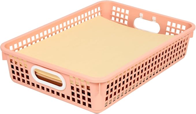 Really Good Stuff Small Desktop Paper Storage Baskets, 14" x 10" x 3.25" | 6-Pack, Boho Group Colors, Mesh Baskets for Classroom or Home, Secure Papers Crease-Free - Image 3