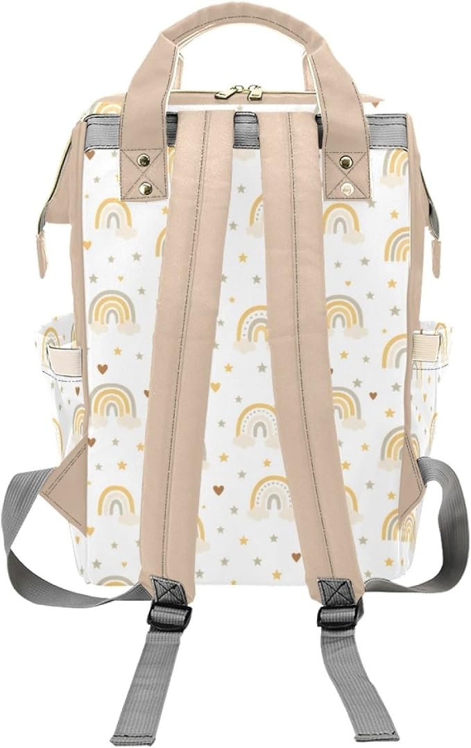 Custom Name Diaper Bag Backpack – Boho Rainbow Personalized Baby Nappy Bag with Insulated Bottle Holders – Waterproof Large Capacity Travel Backpack Gift for Parents - Image 4