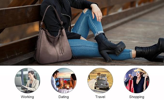 Hobo Crossbody Bag for Women, Designer Shoulder Purse Handbags - Image 8