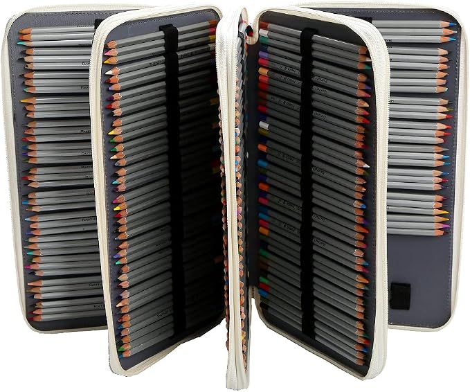 300 Slots Colored Pencil Case Organizer, 4 Layer Bag | Twill Oxford fabric,103 elastic loops,detachable handle,for travel,home storage,drawing tools,creative gifts - Image 4