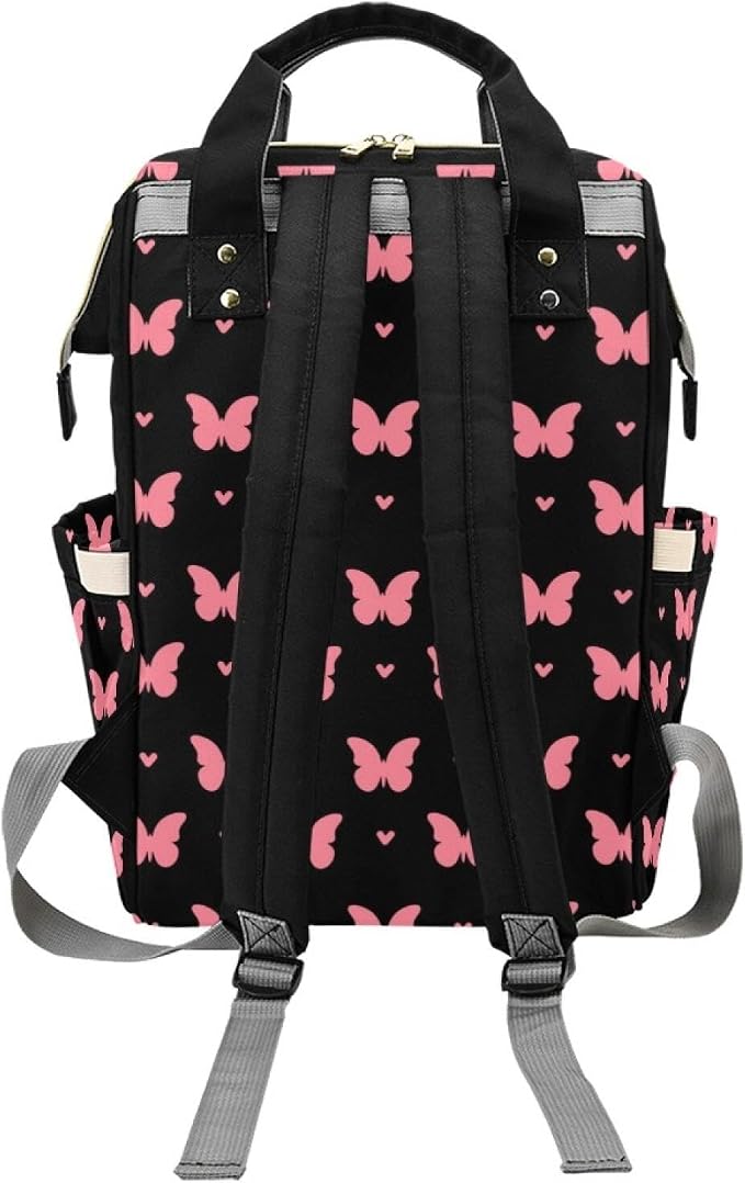 Butterfly Pink Personalized Baby Diaper Bag – Custom Name Waterproof Nappy Backpack with Multi Compartments – Stylish Gift for Mom, Dad, Baby Shower & Outdoor Travel - Image 4