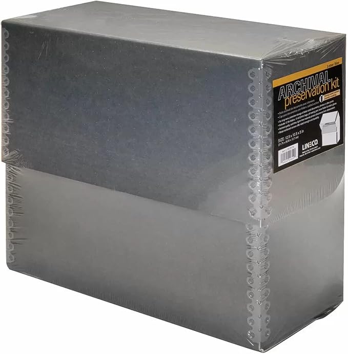 Lineco, Archival Document Case Kit, 12.5 x 10.5 x 5 Inch, Gray | Preserve Papers, Documents, Photos, Includes Gloves, Bone Folder, pH Testing Pen, 10 Photo Bags, 12 Acid-Free File Folders - Image 2