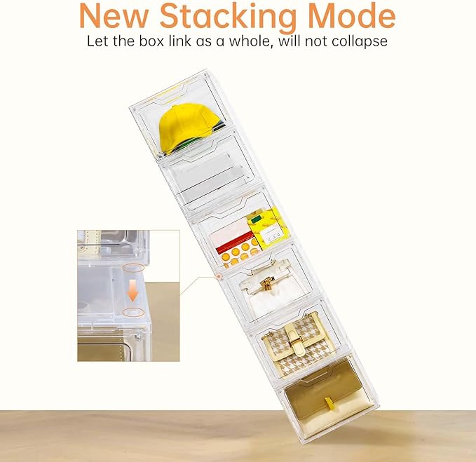 10 Pack Clear Storage Bins with Lids, 19 Qt Closet Organizers and Storage | Stackable, Magnetic Doors, Clothes Organizers and Storage, Purse Organizer, Craft Containers - Image 8
