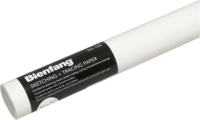 Bienfang Sketching & Tracing Paper Roll, White, 36 Inches x 50 Yards - for Drawing, Trace, Sketch, Sewing Pattern by SpeedballArt