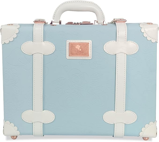 Unitravel Baby Keepsake Case, 16" Handmade Memory Storage Box, Newborn Keepsake Box, Vintage Suitcase for Baby Shower, Baptism, Naming Ceremony or Birthday (Blue) by Unitravel