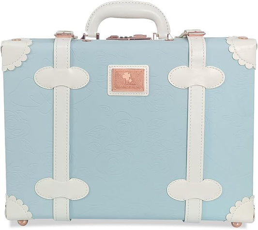Unitravel Baby Keepsake Case, 16" Handmade Memory Storage Box, Newborn Keepsake Box, Vintage Suitcase for Baby Shower, Baptism, Naming Ceremony or Birthday (Blue) by Unitravel