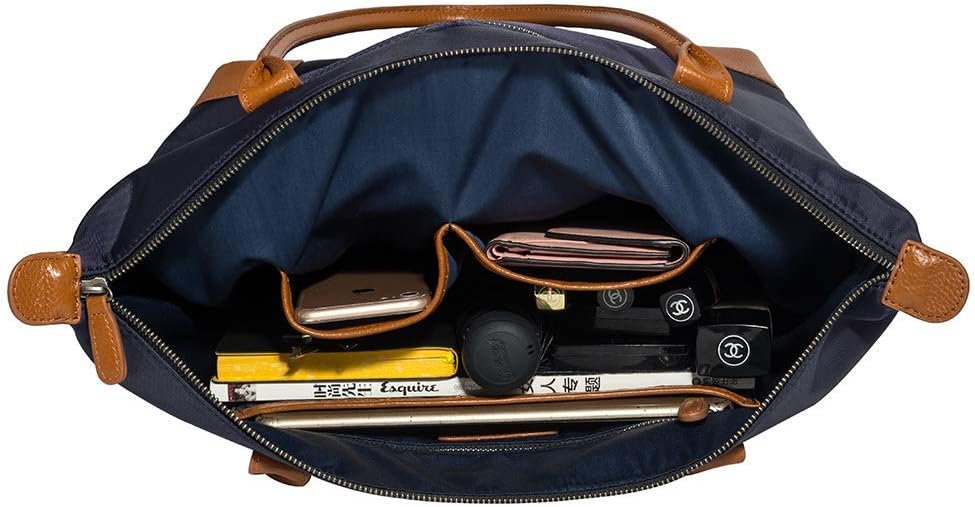 DORIS&JACKY Women Lightweight Tote Bag Designer Leather Work Shoulder Purse | Large Foldable Waterproof Nylon Hobo, Soft Fashion Casual Travel Gym Shopping Handbags with Long Leather Strap - Image 4