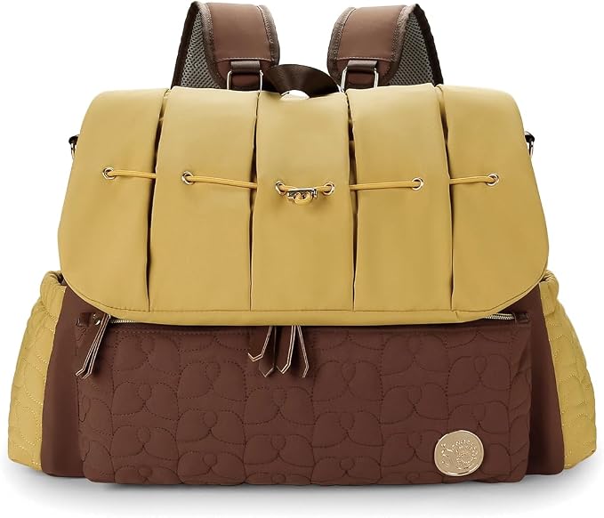 Lmbabter Diaper Bag Backpack Convertible Messenger Bag Travel Backpack Maternity Bags Stylish Baby Bag with Changing Pad for Mom (Brown) by Lmbabter