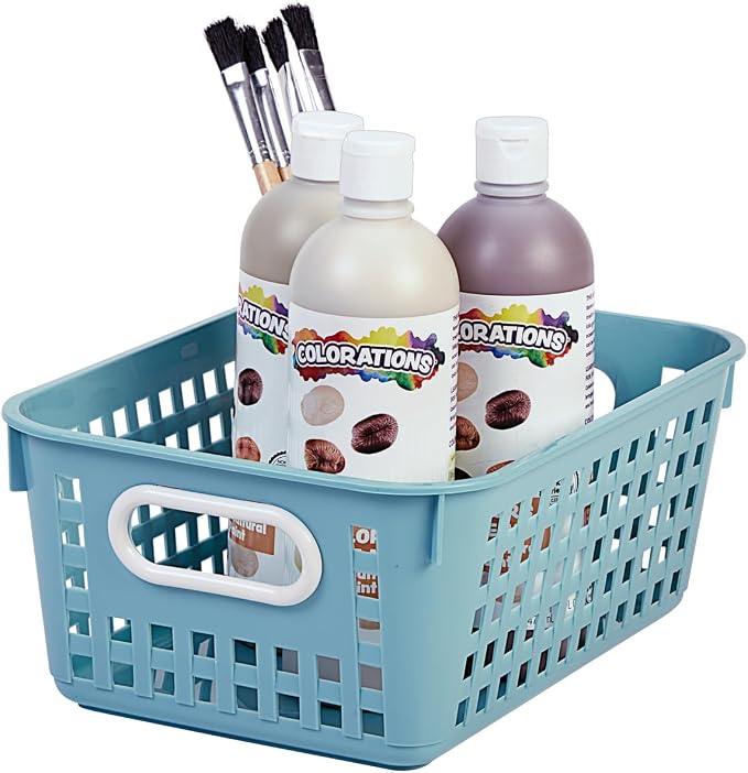 Really Good Stuff Medium Plastic Book Baskets, 11" x 7.5" x 4.5", 6-Pack | Water, Versatile Storage Solution for Classroom, Home & Office, Storage, Multi-Purpose - Image 3