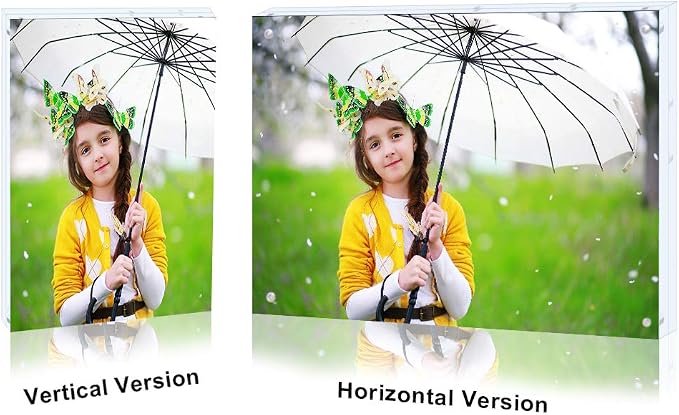 Acrylic Photo Frame 5 Pack Magnetic Picture 4x6 Gift Box Package | Clear Frameless frame,with Stand,placed vertically,laid flat,or attached to the fridge,for Family, Baby, Friend Best Gift - Image 3