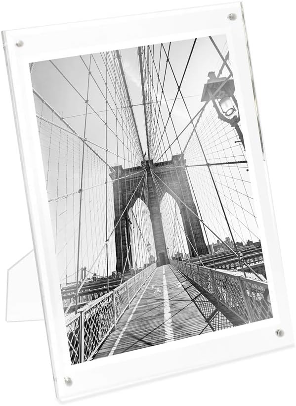 Isaac Jacobs 5” x 7” Clear Plain Acrylic Picture Frame, Magnetic Photo Frame, Made for Tabletop Display with Two-Way Easel | Plain Acrylic Picture Frame, Magnetic Photo Frame, Made for Tabletop Display by IsaacJacobs