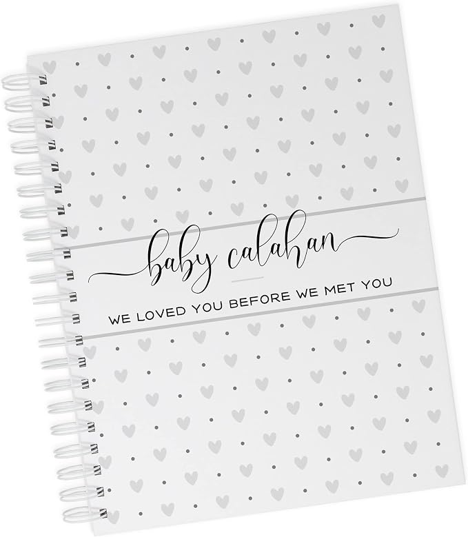 Personalized Pregnancy Journal - Hardcover Pregnancy Memory Book Customized with Baby’s Name, Nickname or Phrase - Prompted Journal for New Moms (Gray Hearts) by Unknown
