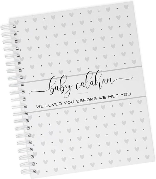 Personalized Pregnancy Journal - Hardcover Pregnancy Memory Book Customized with Baby’s Name, Nickname or Phrase - Prompted Journal for New Moms (Gray Hearts) by Unknown