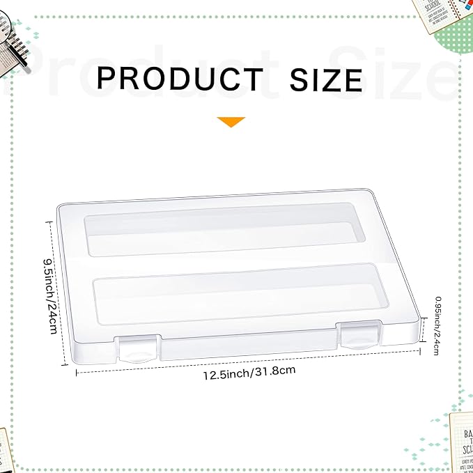 Outus 6 Pieces A4 File Box Paper Photo Storage Box A4 Portable Project Case Clear Plastic Document Magazine Organizer for Back to School Office Supplies Accessories - Image 2