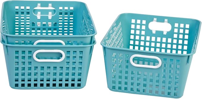 Really Good Stuff Large Plastic Book Baskets, 13.25" by 10" by 5.5"-12-Pack | Water, Classroom Library Organizer, Storage, Multi-Purpose Organizer Basket - Image 6