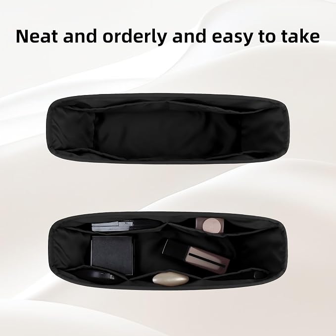 DGAZ Silk Purse Organizer Insert for Neverfullbag(Black,BB) | Soft and Lightweight,Perfect Fit,Multi-pocket Storage,Bag Protector,Luxury Bag Care,Handmade,for Smooth Bag Organizer - Image 5