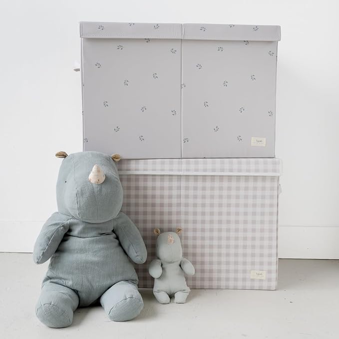 3 Sprouts Recycled Fabric Toy Chest, Extra Large, With Lid, Blueberry Taupe | Recycled fabric, Extra large storage box, Lid included, Collapsible, Sturdy toy bins, Kids bedroom or playroom, Lightweight - Image 9