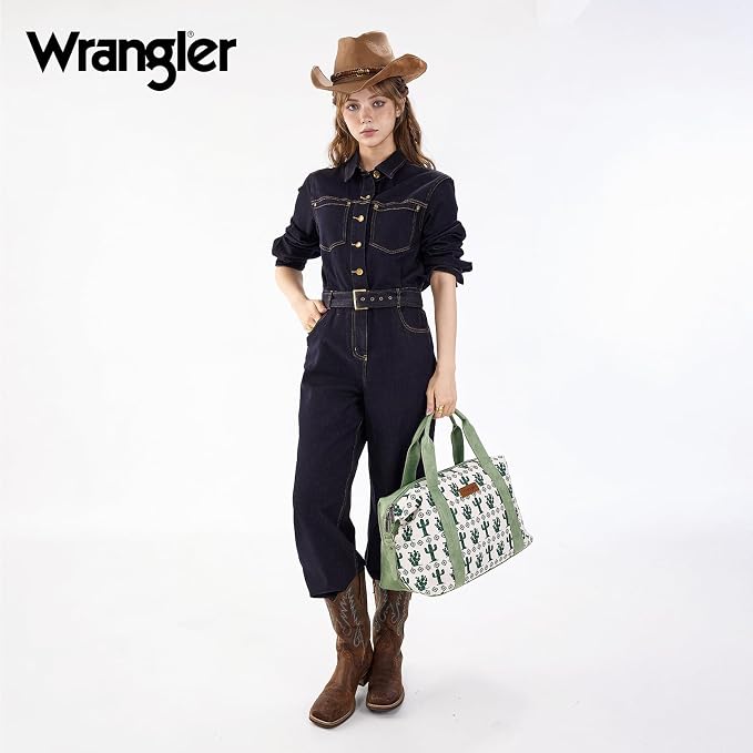 Wrangler Duffel Bag for Women Large Travel Weekender Bag Designer Cactus Print Carry On Bags - Image 4