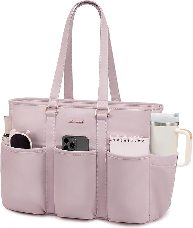 LOVEVOOK 17 Inch Laptop Tote Bag for Women Work, Teacher Tote Nurse Bag, Professional Utility Computer Bag For Work/Travel/College/Daily, Large Purse Handbag With Multi Pockets & Top Zipper by LOVEVOOK
