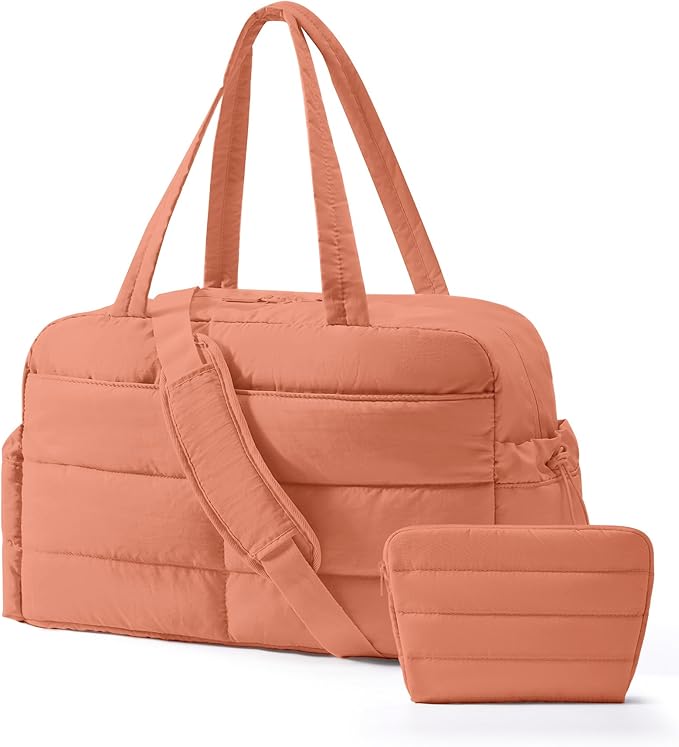 BAGSMART Gym Bag for Women with Toiletry Pouch, Lightweight Weekender Bags for Women with Wet Pocket, 31L Quilted Travel Duffle Carry On Bag, Weekender Overnight Bag for Travel,Water Resistant by BAGSMART