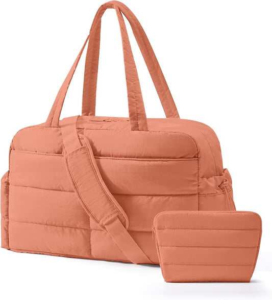 BAGSMART Gym Bag for Women with Toiletry Pouch, Lightweight Weekender Bags for Women with Wet Pocket, 31L Quilted Travel Duffle Carry On Bag, Weekender Overnight Bag for Travel,Water Resistant by BAGSMART