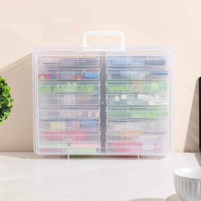 novelinks Photo Storage Boxes with Handle, Photo Organizers and Storage | 2Pack Clear, Photo Albums 4x6 Pictures, Photo Cases, Classroom Organization, Index Card Box, Photo Card Holder, Seed Storage - Image 6