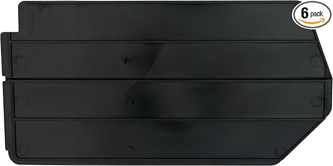 Akro-Mils 40239 Plastic Length Dividers for AkroBins Stackable Storage Bins Model 30239, Custom Storage Inserts for Tools, Crafts & Supplies, 6-Pack, Black by Akro-Mils