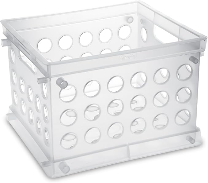 Sterilite Mini Crate, Multi-Purpose Plastic Storage Bin, Clear, 12 Pack | Small Plastic Storage Containers, Open Top Organizer Bins for Home, Garage, Office, Classroom, Dorm, Desk & Crafts - Image 2