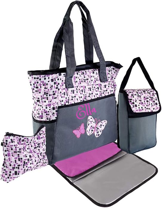 PERSONALIZED Large Diaper Knapsack/Tote Backpack/Messenger Shoulder Bag by DreamEmbroidery