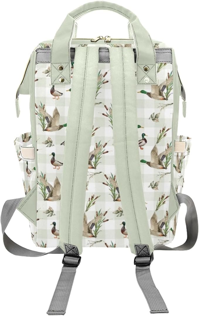 Custom Wild Ducks Diaper Bag for Women, Personalized Name Multifunction Nylon Nursing Mommy Daypack with Large Capacity for Travel, Birthday Mother Gift - Image 4