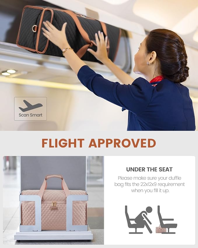LOVEVOOK Travel Duffle Bag - Weekender & Overnight Bag with Toiletry & Wet Pocket, Carry-On Size, 3pc Set - Image 6