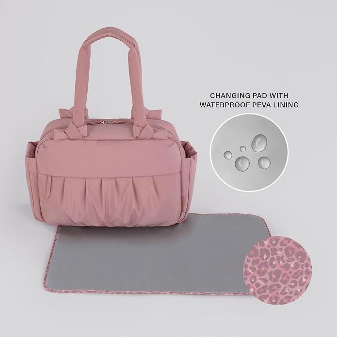 Motherhood Quilted Tote Diaper Bag with Insulated Pockets - Image 5